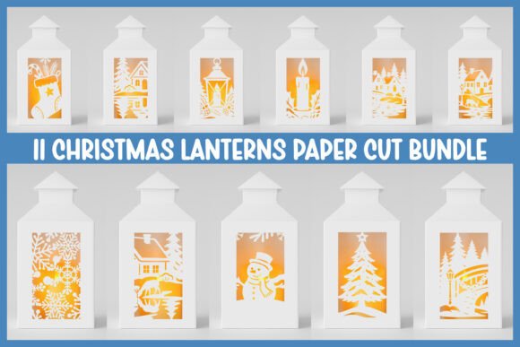 3D SVG Christmas Lanterns for Brand Visuals