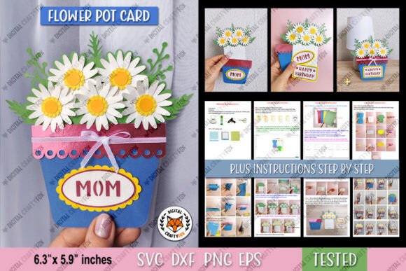 3D SVG Paper Flowers: Flower Pot Mom Card Review