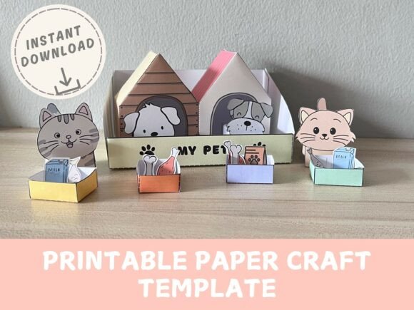 3D SVG Paper Toys: Pet Cat Dog House Craft Review