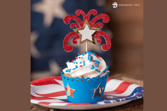 4TH of July Cupcake Topper: 3D SVG Freebies Review