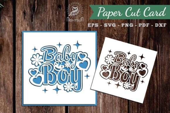 Baby Boy Papercut Card SVG 2: A 3D SVG Review