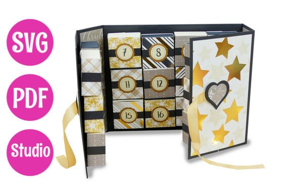 Book Advent Calendar 3D SVG for Christmas Branding