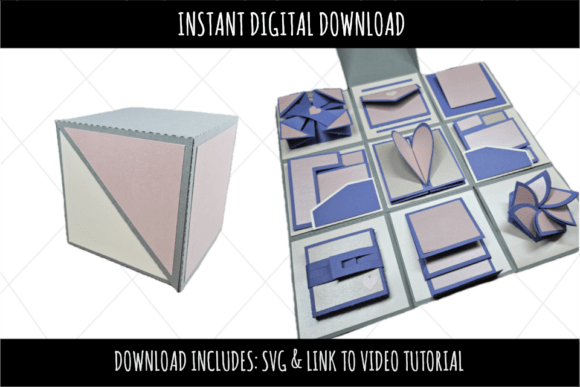 Explosion Box with 9 Mini Cards: 3D SVG Pop-Up Cards
