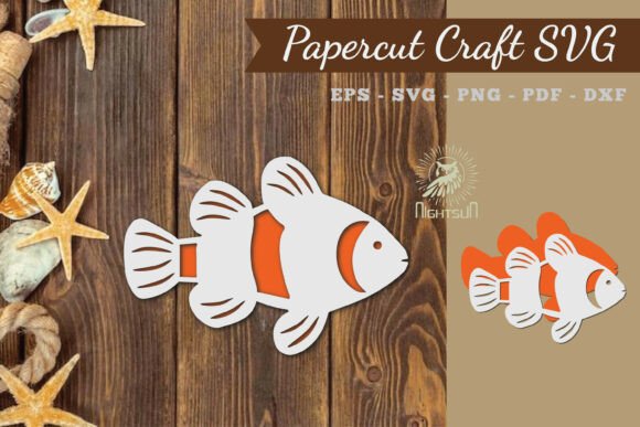 Fish Paper Cut SVG 5: 3D SVG for Other Brand Uses
