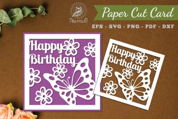 Happy Birthday Papercut Card SVG 2: 3D SVG for Birthdays