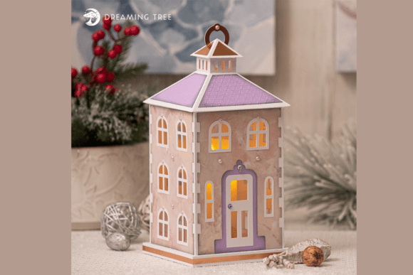 House Lantern Medium SVG: 3D Objects for Branding