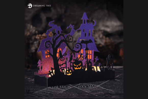 Macabre Manor Luminary SVG: 3D Halloween Design Review
