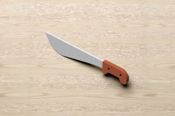 Papercraft Machete Knife: 3D SVG Objects for Branding