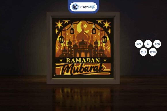 Ramadan Mosque 3D Layered Paper Cut: SVG for Shadow Boxes